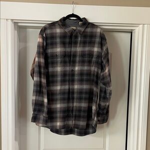 RedHead Black and Gray Plaid Casual Button Down Shirt
